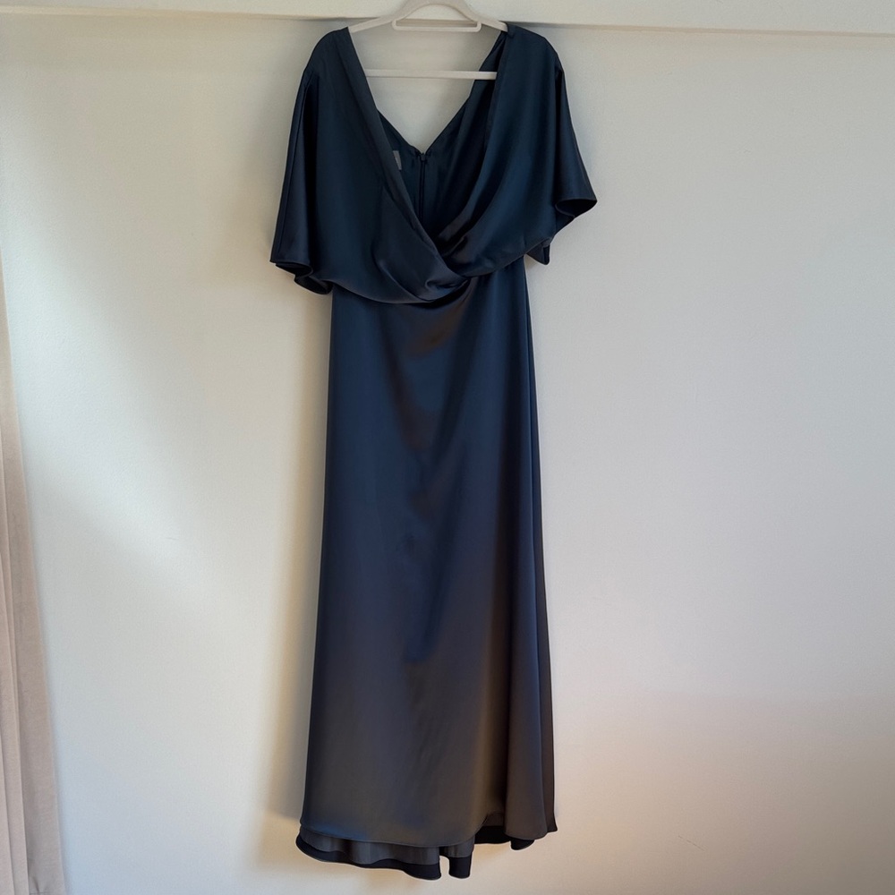Beautiful Amsale fluid satin bridesmaid dress.